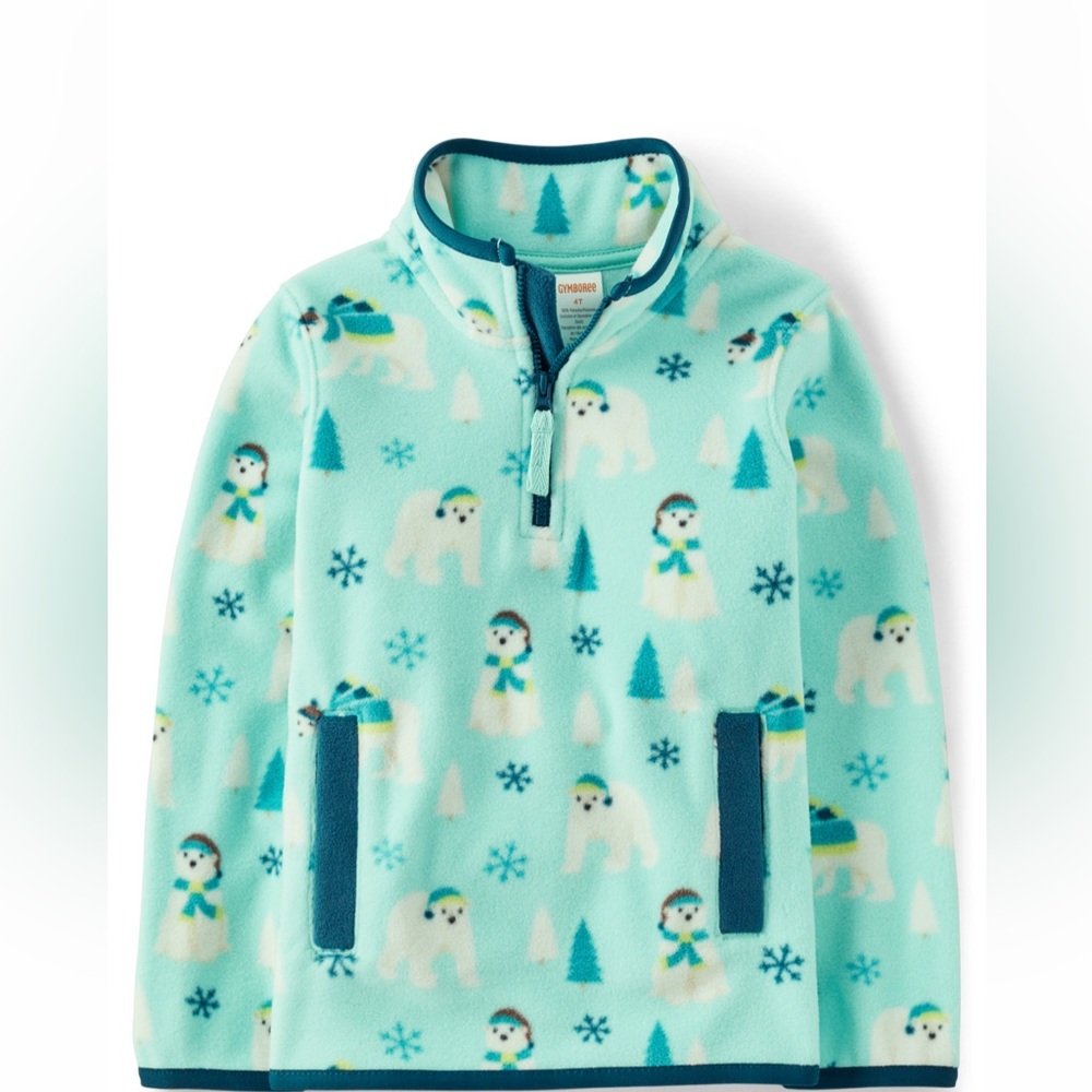 Gymboree Polar Bear Glacier Fleece Half Zip Pullover
